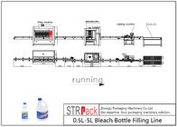 0.5L-5L ब्लीच बोतल पैकिंग के लिए कैपिंग मशीन लेबलिंग मशीन के साथ एंटी संक्षारक डाइविंग ब्लीच बोतल भरने की रेखा