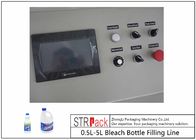 0.5L-5L ब्लीच बोतल पैकिंग के लिए कैपिंग मशीन लेबलिंग मशीन के साथ एंटी संक्षारक डाइविंग ब्लीच बोतल भरने की रेखा