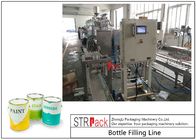 पिस्टन भरने की मशीन और स्वचालित बोतल लेबलर के साथ औद्योगिक स्वचालित तरल भरने की रेखा