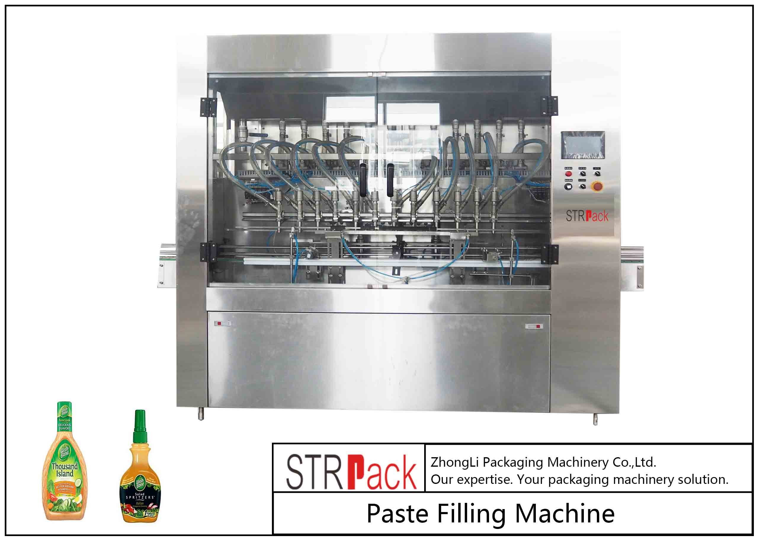 मसाला के लिए स्वचालित पेस्ट भरने की मशीन, 350G पिस्टन सलाद ड्रेसिंग भरने की मशीन