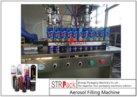 स्प्रे पेंट मैनुअल डिब्बे के लिए 20 - 450 मिलीलीटर अर्ध स्वचालित गैस एयरोसोल भरने की मशीन