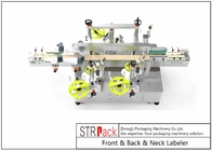 फ्रंट बैक नेक सरफेस तीन स्टिकर के लिए 180 पीसी / मिन बोतल लेबलिंग मशीन
