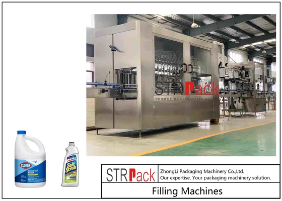 रैखिक प्रकार रासायनिक तरल दैनिक उपयोग गुरुत्वाकर्षण भरने की मशीन 220V / 50Hz