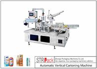 60 बीपीएम हाई स्पीड बोतलों के लिए पीएलसी कंट्रोल न्यूमेटिक वर्टिकल कार्टनिंग मशीन