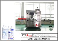प्लास्टिक स्क्रू कैप्स के लिए रोटरी बोतल कैपिंग मशीन / 4 हेड्स रोटरी कैपिंग मशीन