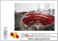 खाद्य तेल / टैल्कम पाउडर के लिए स्वचालित बोतल कैपिंग मशीन 8 प्रमुखों पर पुश दबाएं