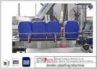 5-25L तेल डिटर्जेंट / शैम्पू ड्रम के लिए स्वचालित डबल साइड बोतल लेबलिंग मशीन