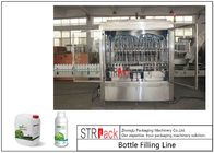 बोतल कैपिंग मशीन और डबल साइड लेबलिंग मशीन के साथ तरल बोतल भरने की रेखा