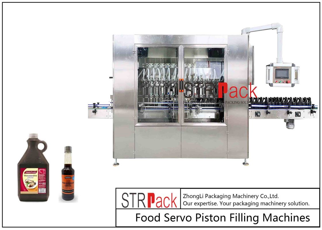वॉर्सेस्टर सॉस खाद्य बोतल के लिए स्वचालित रैखिक पिस्टन भरने की मशीन